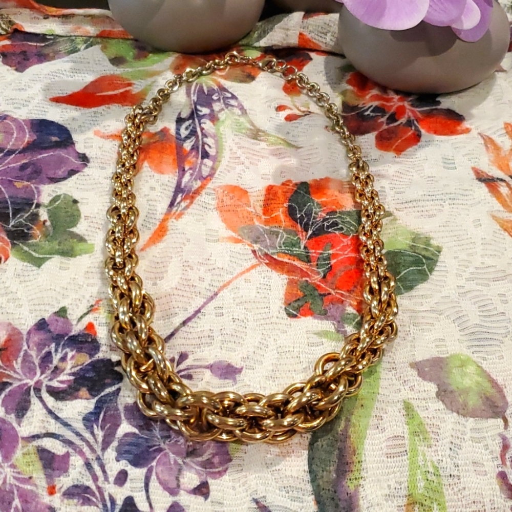 Gold Statement Necklace - image 2